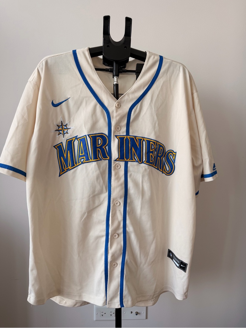 Nike Ken Griffey Jr. Seattle Mariners Cream and Blue Baseball Jersey
